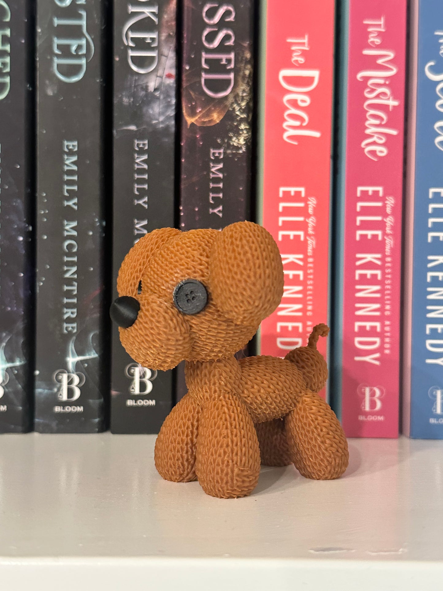 Bookshelf Buddies, 3D Printed Knit-Texture Animal Figurines