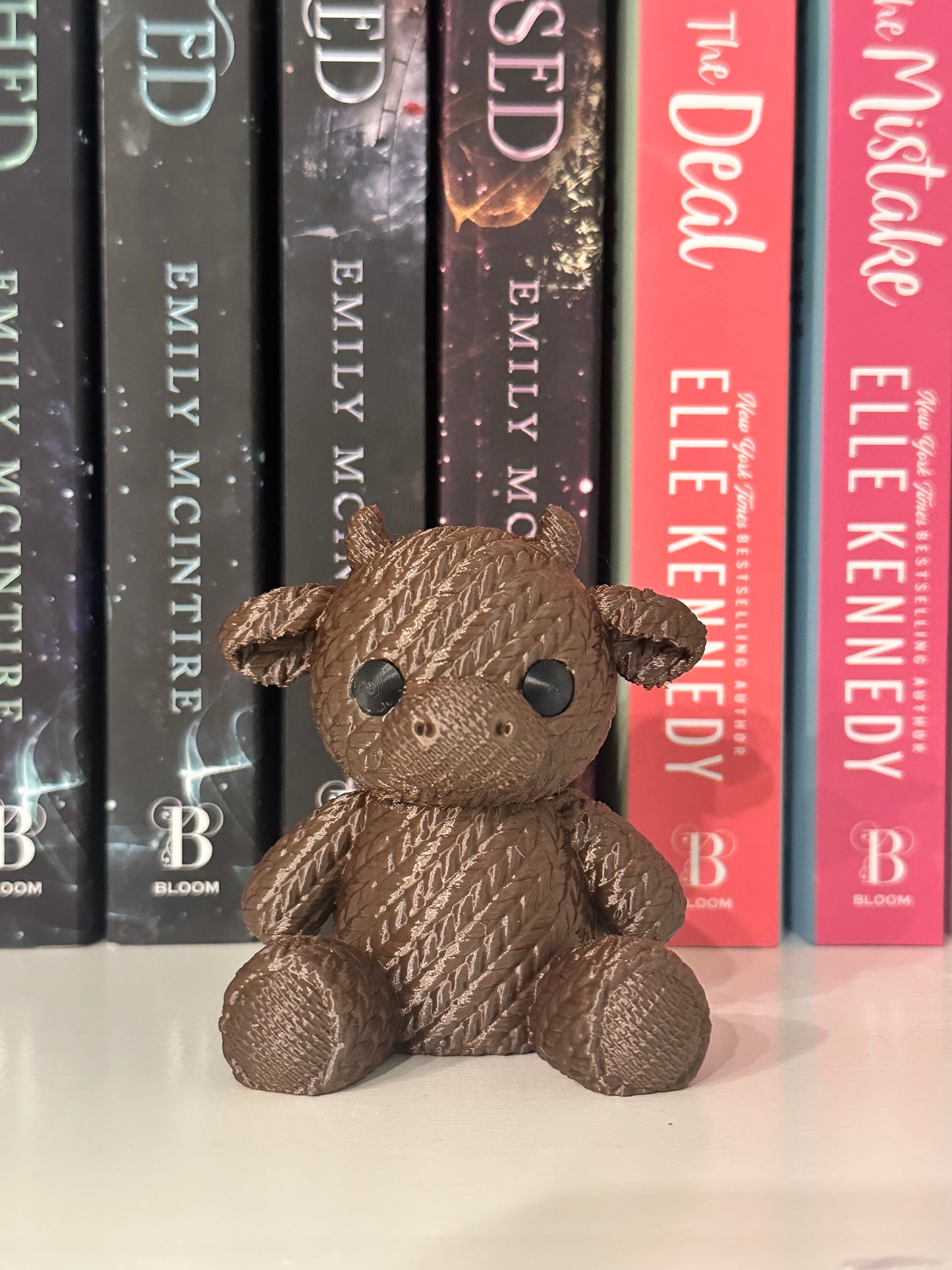 Bookshelf Buddies, 3D Printed Knit-Texture Animal Figurines
