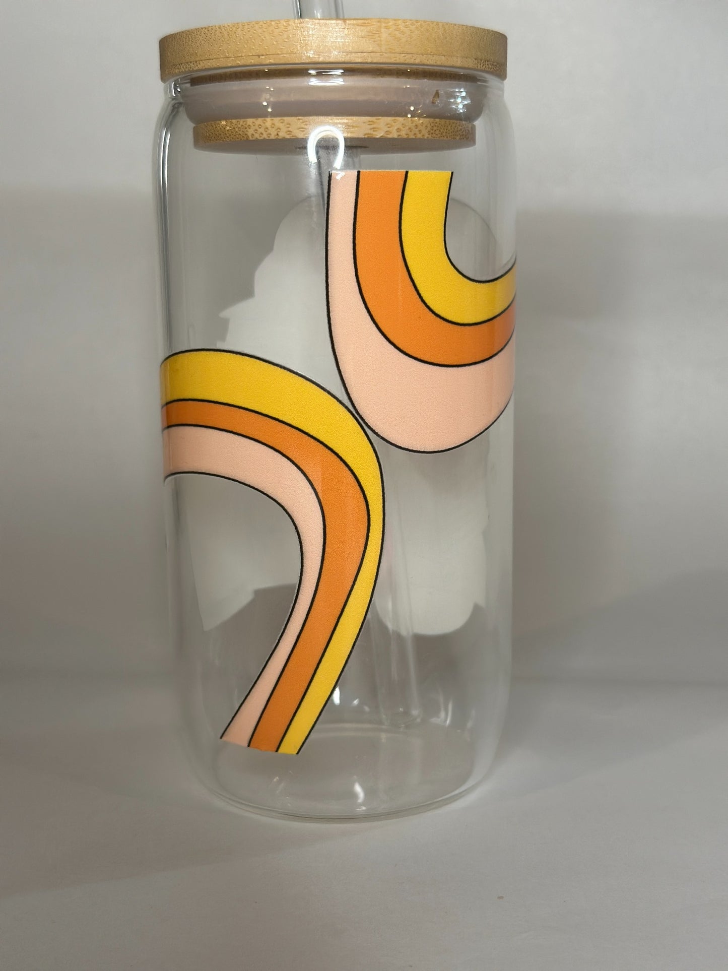 Retro Book Stack Libby Glass – 16oz Pastel Book Lover Glass Cup
