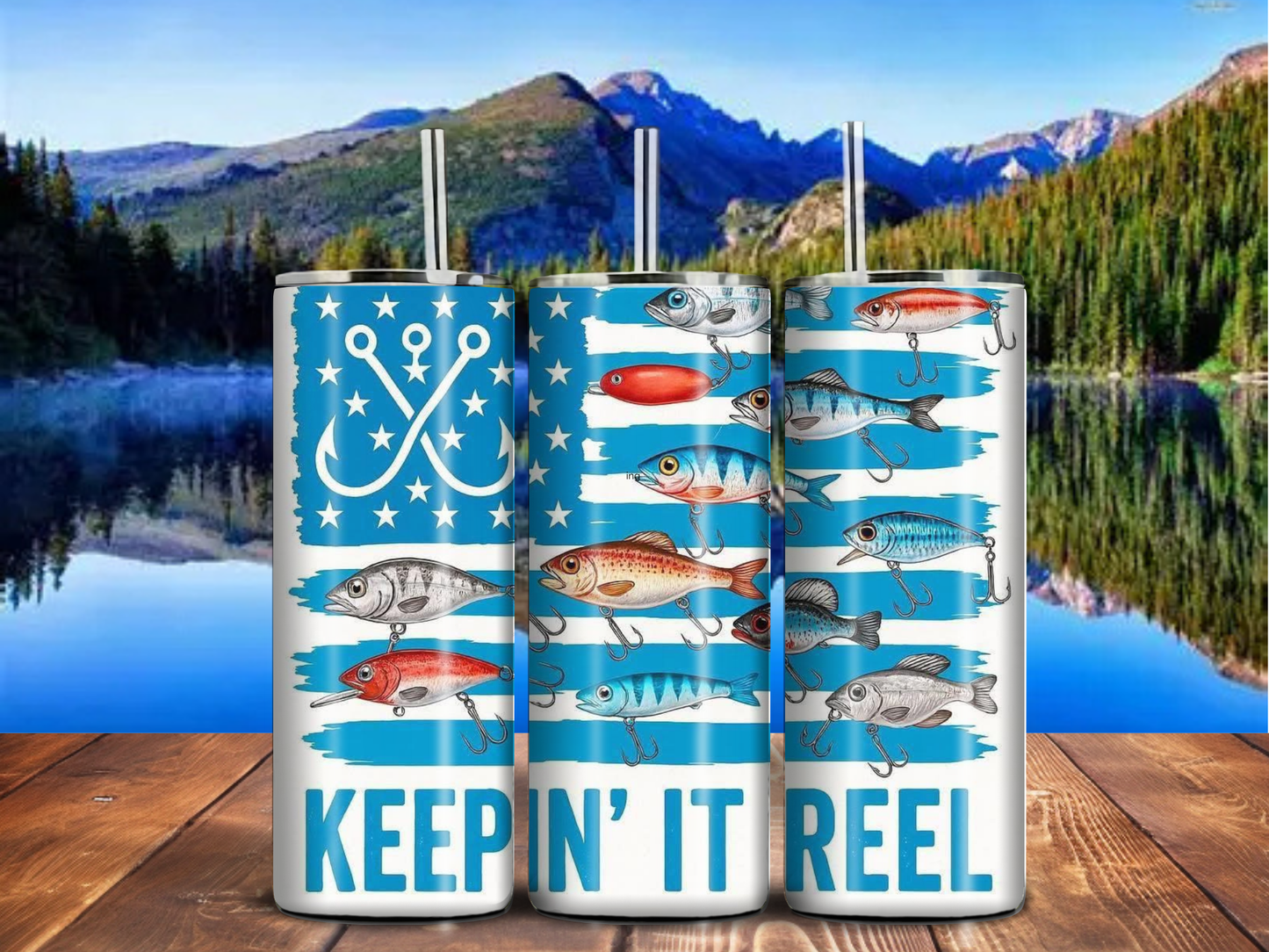 Keepin’ It Reel 20oz Fishing Tumbler – Funny Lure Design