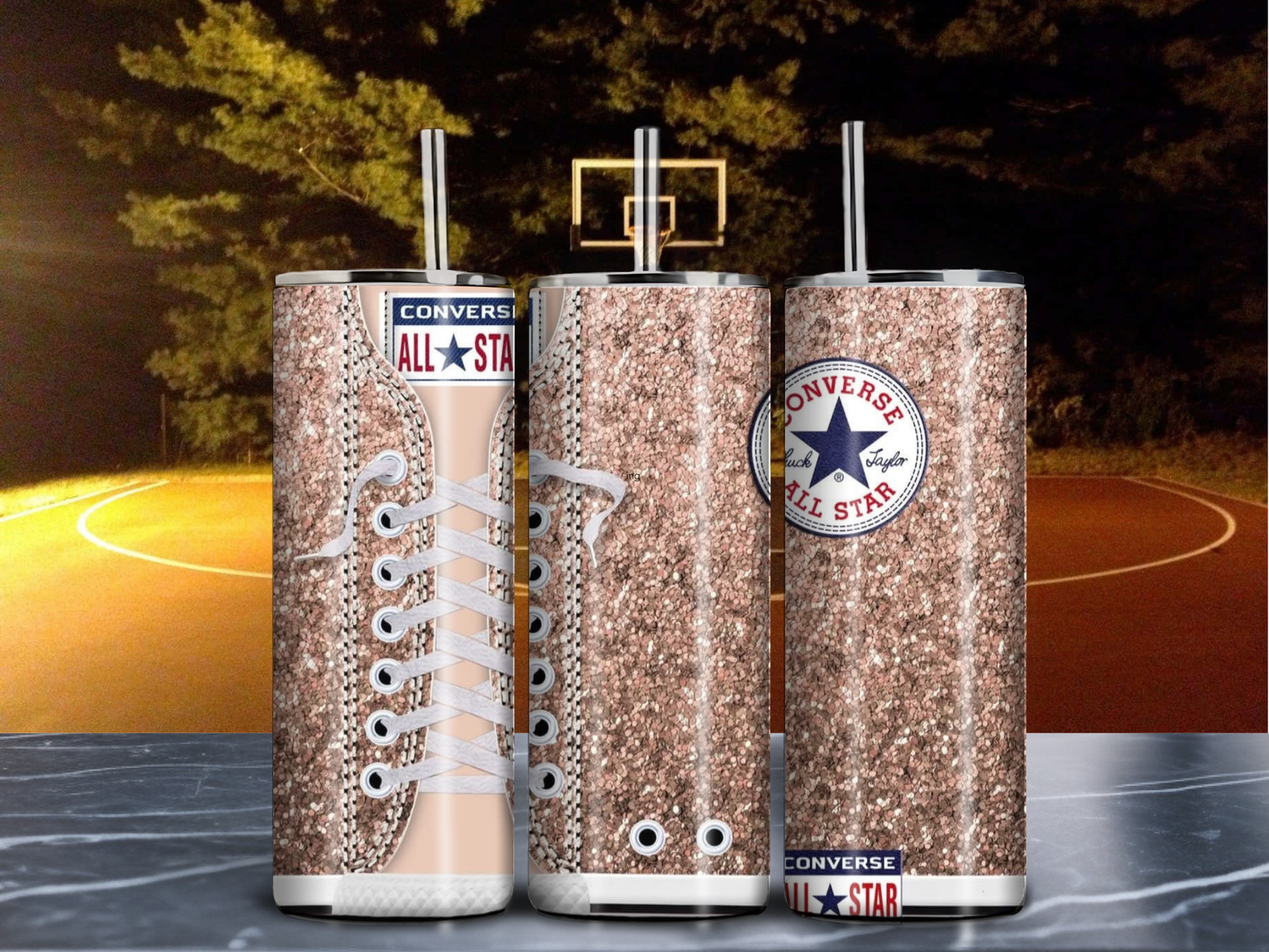 Converse Style Glitter Tumbler – 20oz Sneaker-Inspired Stainless Steel Cup (Multiple Colors)