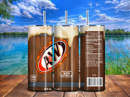 A&W Root Beer Tumbler – 20oz Stainless Steel, Retro Soda Can Sublimation Drinkware