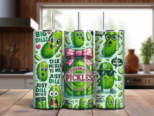 Just a Girl Who Loves Pickles Tumbler – Funny 20oz Dill-Lover Cup