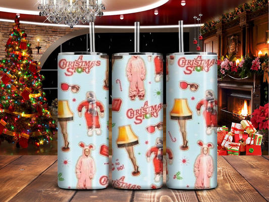 A Christmas Story 20oz Tumbler – Leg Lamp, Bunny Suit & Ralphie Holiday Cup