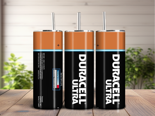 Duracell Ultra Battery 20oz Tumbler – Funny Stainless Steel Cup for Coffee Lovers