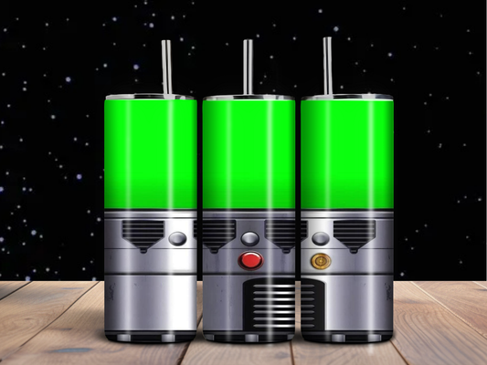 Green Lightsaber 20oz Tumbler – Sci-Fi Inspired Cup for Jedi & Coffee Lovers