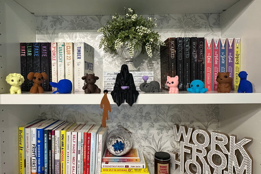 Bookshelf Buddies, 3D Printed Knit-Texture Animal Figurines