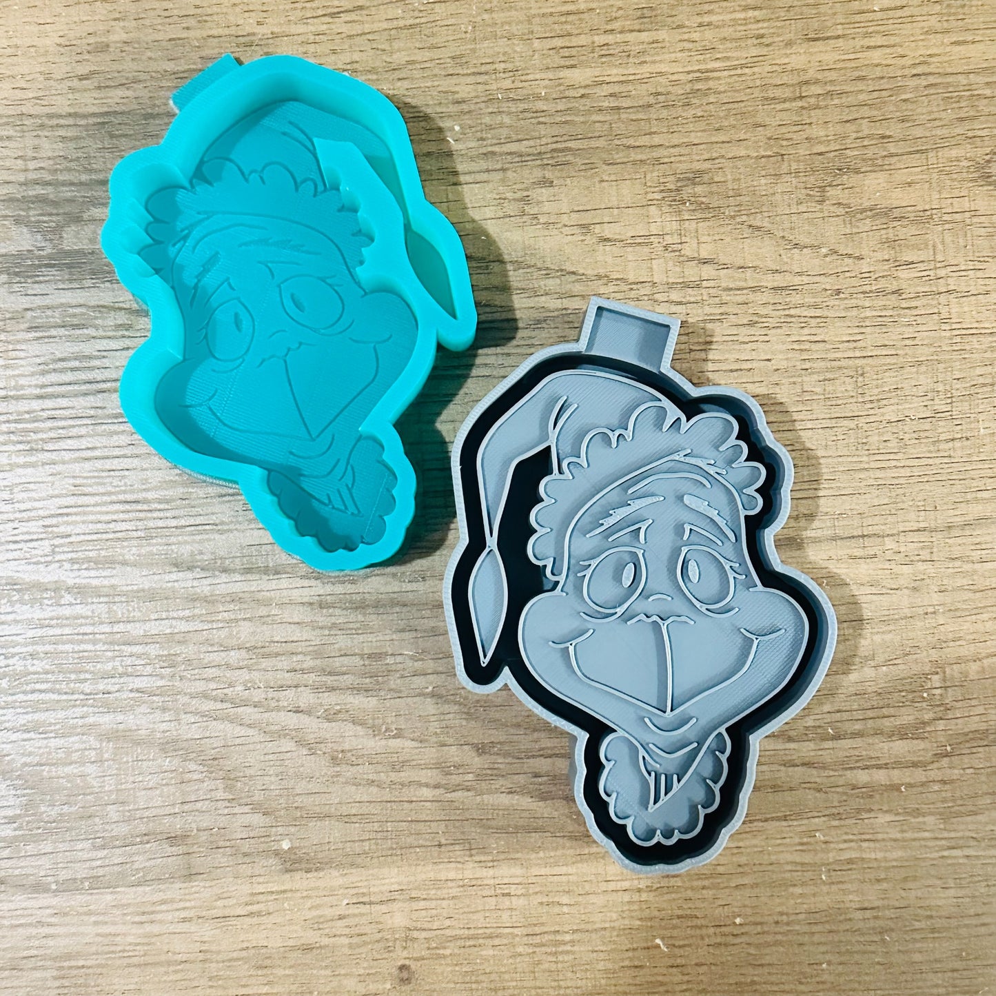 Grumpy Christmas Face Freshie Mold | Funny Holiday Car Freshie Mold | 3D Printed Silicone Mold for Aroma Beads & Resin Crafts