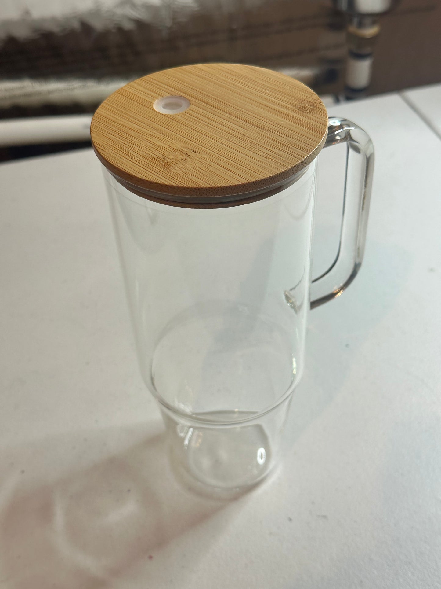 Half Baddie Half Coffee – 16oz UV DTF Libby Glass with Bamboo Lid, Plastic Straw & Daisy Charm