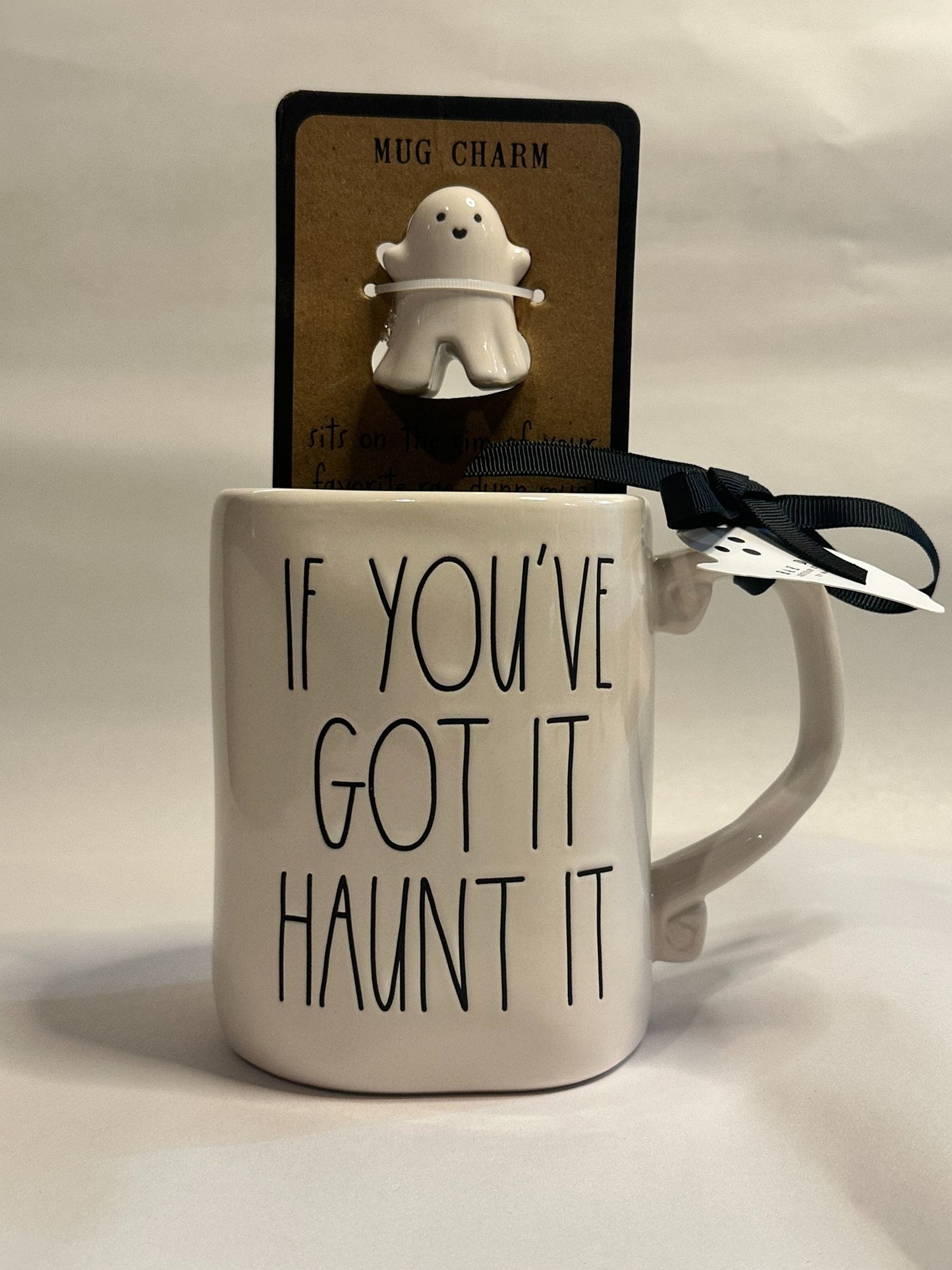 Rae Dunn “If You’ve Got It, Haunt It” 12oz Mug with Ghost Charm – Artisan Collection by Magenta