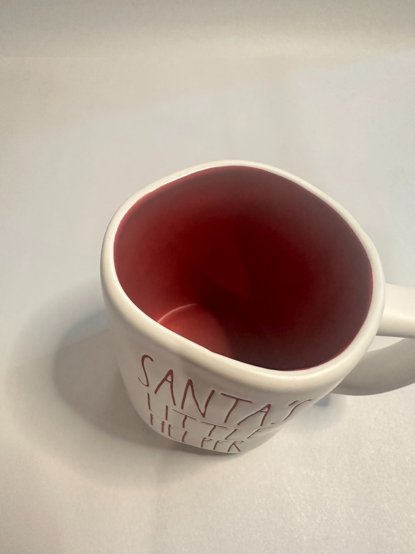 Santa’s Little Helper – Red Interior Holiday Mug (12oz)