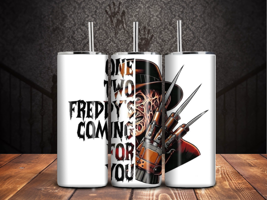 Dream Stalker Horror Tumbler – Slasher Glove Design with Creepy Quote
