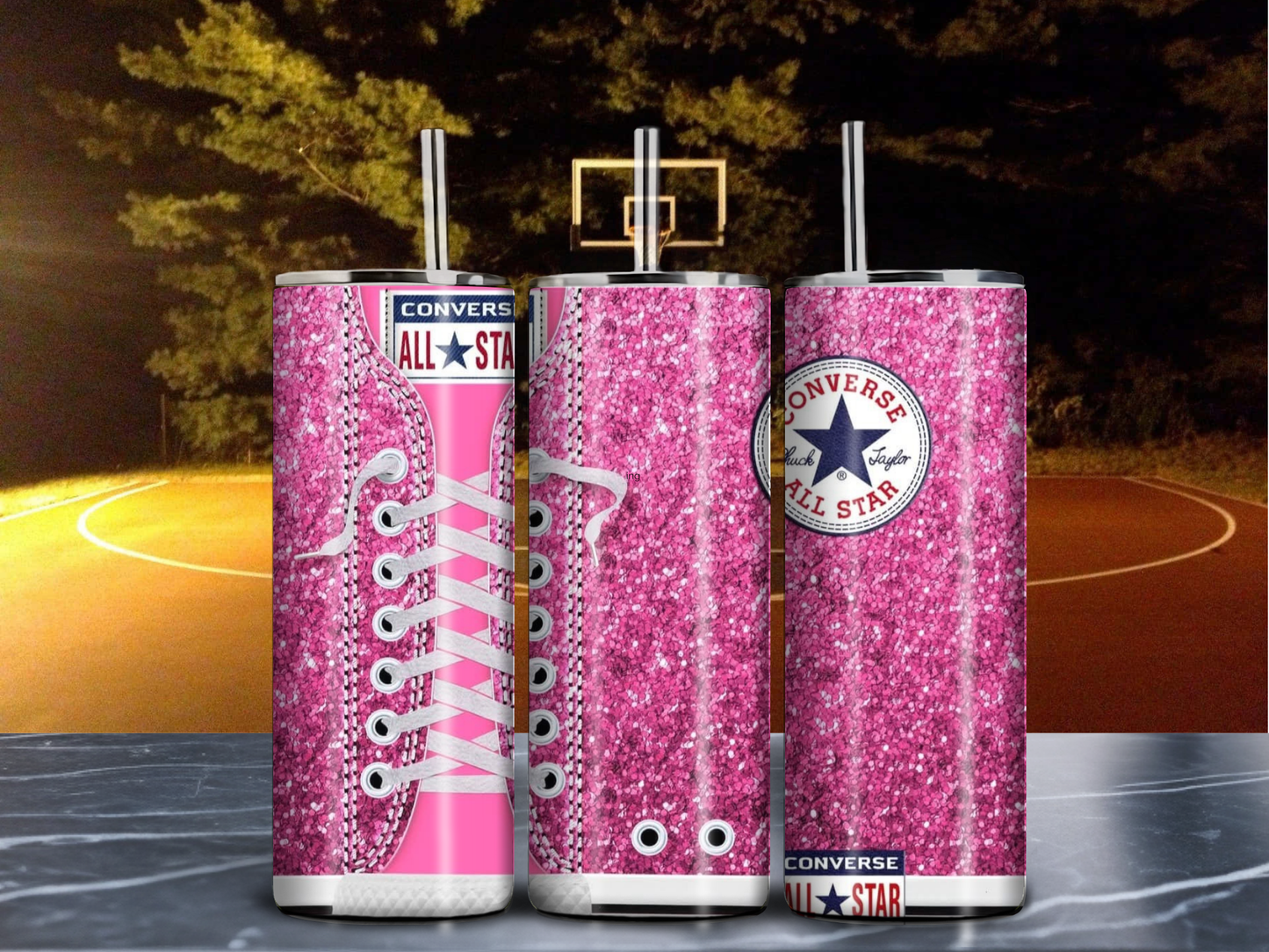 Converse Style Glitter Tumbler – 20oz Sneaker-Inspired Stainless Steel Cup (Multiple Colors)