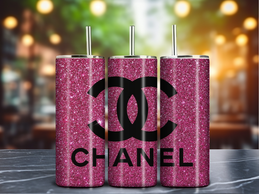 Pink Glitter Inspired 20oz Tumbler – Fashion Drinkware with Glam Vibes