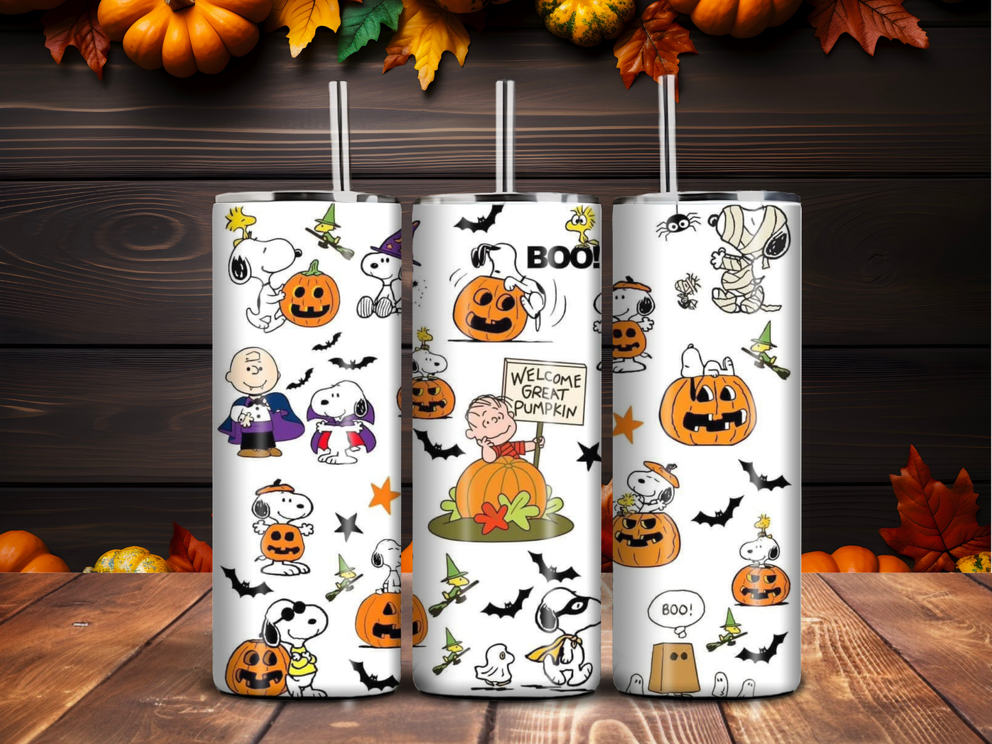 The Great Pumpkin Halloween 20oz Tumbler – Snoopy & Peanuts Skinny Stainless Steel Cup