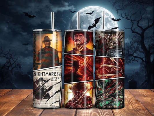 Dream Slayer Collage Tumbler – Horror Street Nightmare Aesthetic (20oz)