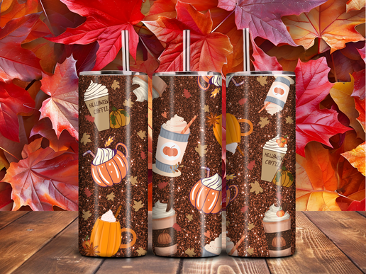 Pumpkin Spice Fall Tumbler – 20oz Stainless Steel, Autumn Coffee Lover Sublimation Cup