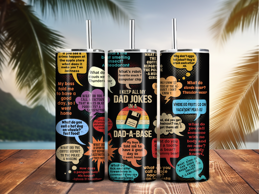Dad Joke Database Tumbler – 20oz Stainless Steel, Funny Father’s Day Gift
