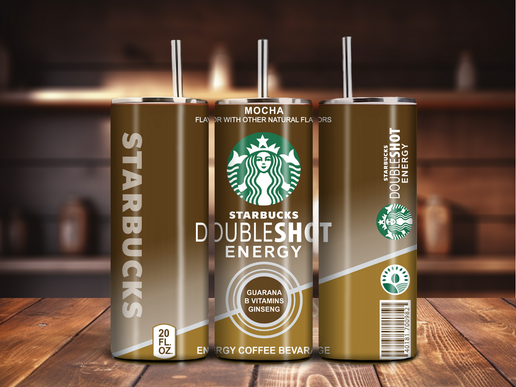 Starbucks Doubleshot-Inspired Tumbler – 20oz Stainless Steel, Mocha Energy Can Sublimation Cup