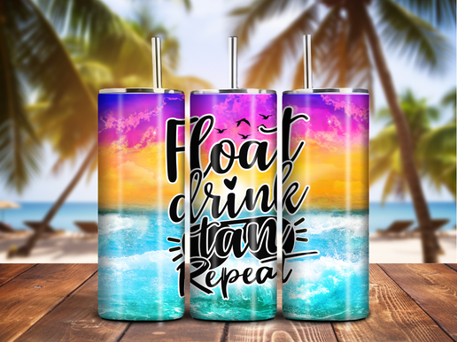 Float Drink Tan Repeat Tumbler – 20oz Stainless Steel, Lake Life Edition