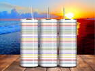 “A Ray of F*cking Sunshine” 20oz Skinny Tumbler – Colorful Striped Sass, Handmade Stainless Steel